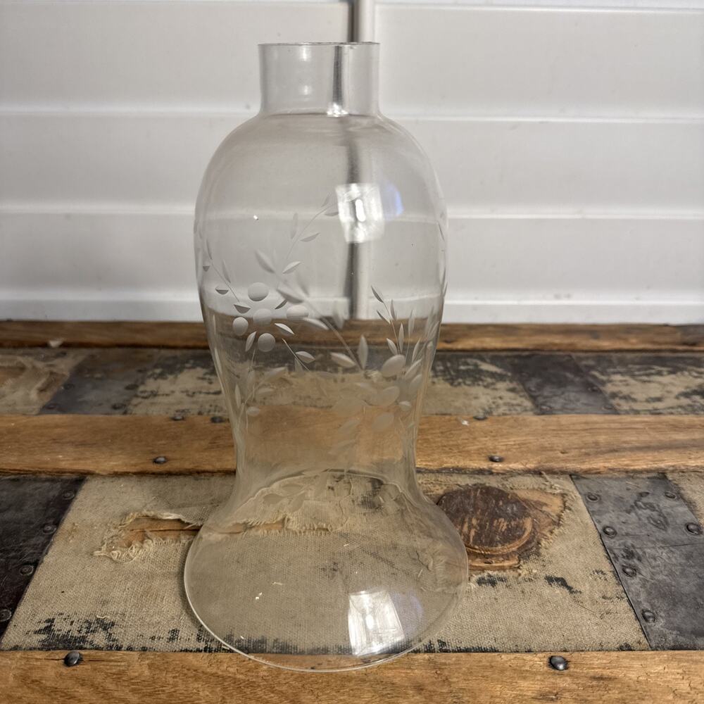 PRINCESS HOUSE Heritage 2 Vintage Glass Etched Hurricane Chimney Sconces Shades